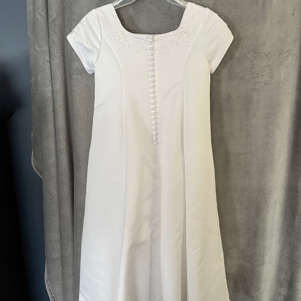 Allie Wade white girls formal dress - Picture 2 of 6